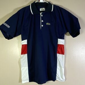 Lacoste Sport Polo Mens Medium Short Sleeve Colorblock  Blue Red White